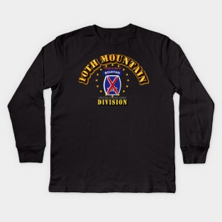 10th MOUNTAIN Division -  Climb to Glory Kids Long Sleeve T-Shirt